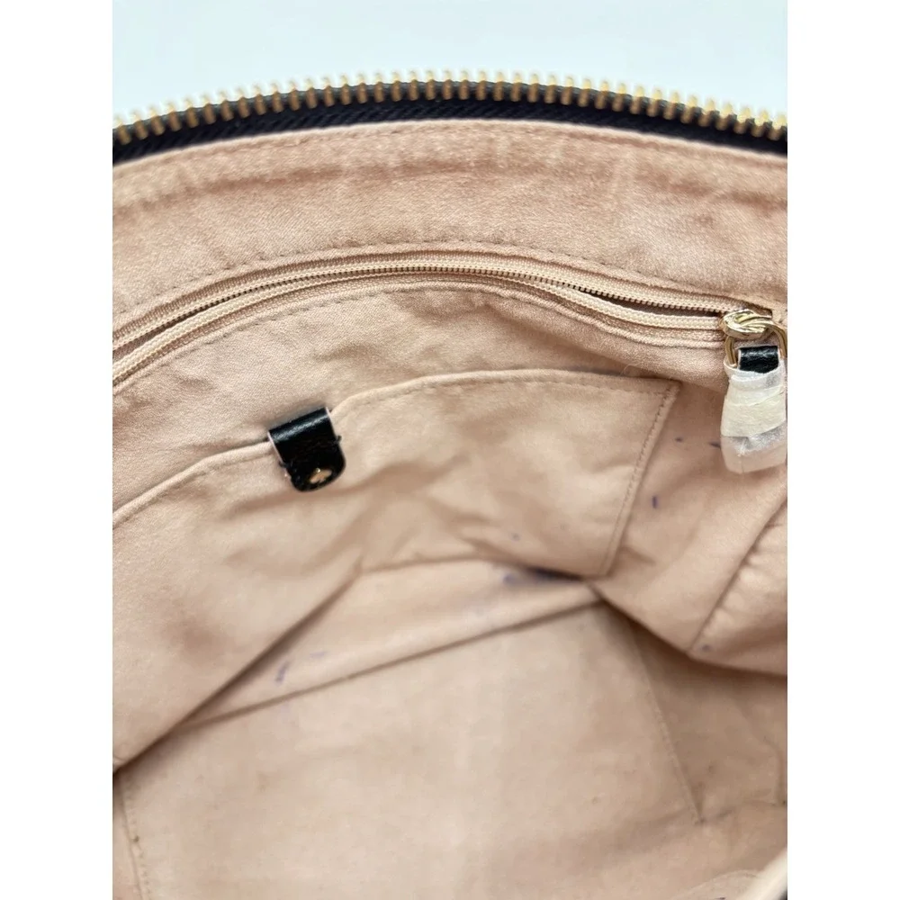 Kate Spade Black Pebbled Leather Shoulder Bag Tassel Logo‎ Hobo Purse